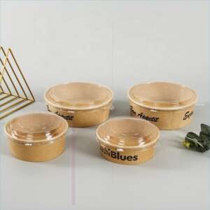 Set de bols en pulpe de bambou avec couvercle PET