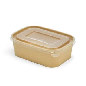 Boîtes salades rectangulaires en carton kraft brun jetables Direct Eco Green